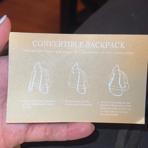 Michael Kors Slater XS Convertible Messenger Vanilla/Acorn Backpack - Picture 7 of 7